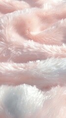 Fototapeta premium Soft Pink Furry Texture: A close-up view of a plush, textured surface in soft pink, evoking feelings of warmth and comfort.