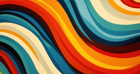 Obraz premium Colorful Abstract Waves in Vibrant Patterns and Smooth Curves
