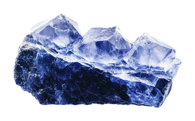 Obraz premium Deep blue crystal formation highlighting natural beauty and unique texture for decorative use and mineral collection, cut out