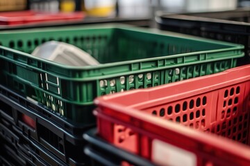 Colorful plastic crates