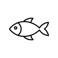 a line art vector illustration of a simple fish.