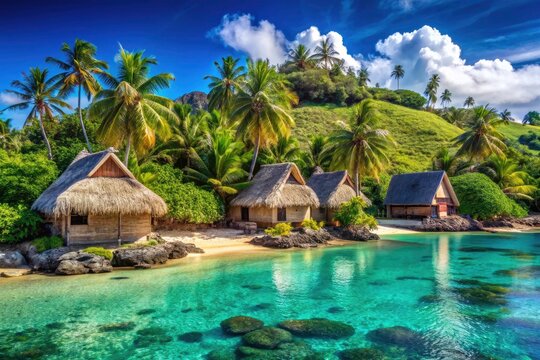Dravuni Island Fiji: Stunning Beachfront Bures & Turquoise Waters - Architectural Photography