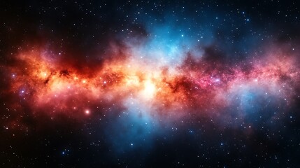 A vibrant nebula showcasing cosmic dust and stars