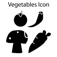 vegetables set icon