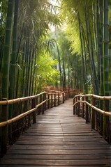 Serene Bamboo Forest Pathway – Tranquil Green Escape