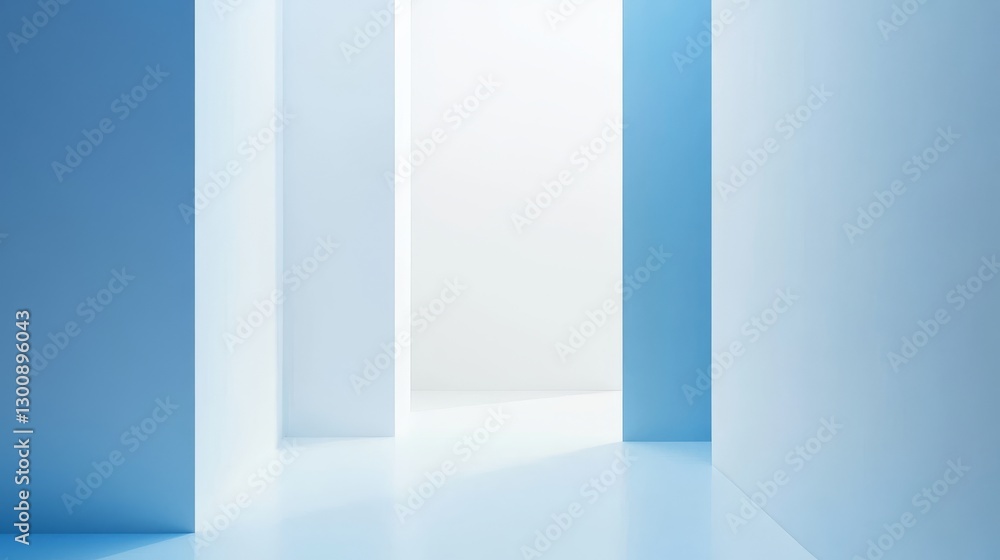 Poster smooth blurred gradient blue abstract background. soft fluid color transition with modern minimalist