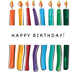 Birthday card illustartion with candles