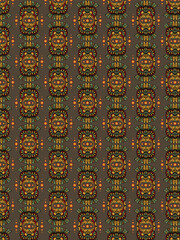 Seamless pattern with owls in the colors of the baroque style.