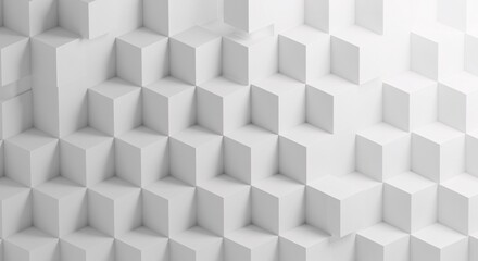 Fototapeta premium A seamless, repeating pattern of white cubes in a staggered, layered design