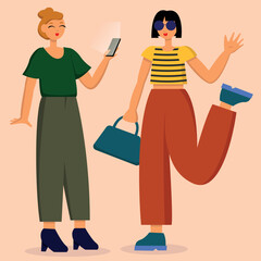 Two girls shopping