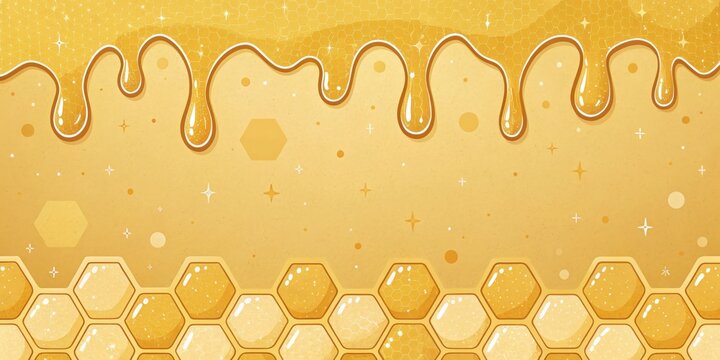 honeycomb pattern with dripping honey design, perfect for a sweet and delicious theme