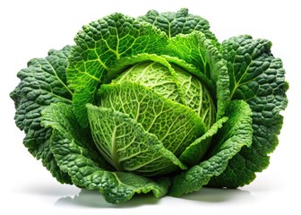 Fresh Cabbage, Isolated White Background, Vegetable Photography, Food Photo, Green Cabbage,  Healthy Eating, Diet Food
