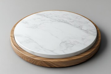 Round marble and wood