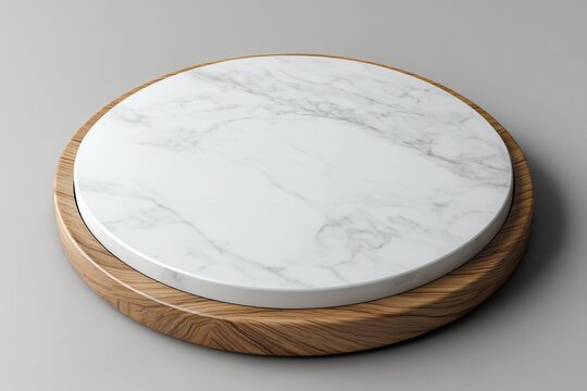 Round marble and wood