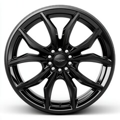 Obraz premium Glossy black alloy wheel