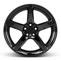 Obraz premium Glossy black five-spoke wheel
