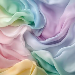 Obraz premium Colorful Silky Fabric Drapes in Pastel Shades Create a Soft and Elegant Textile Background for Creative Projects