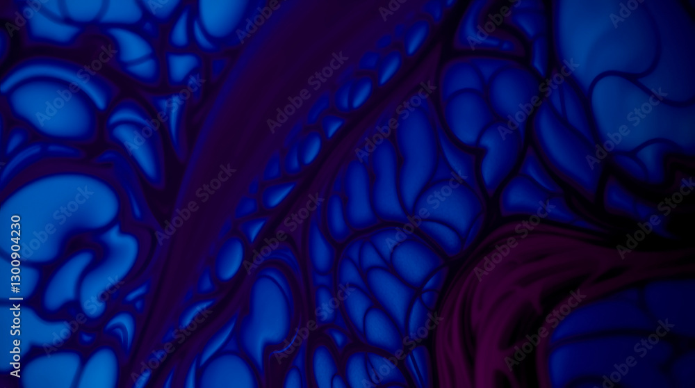 Poster vibrant abstract patterns in blue and purple colors creating an intriguing visual experience. genera
