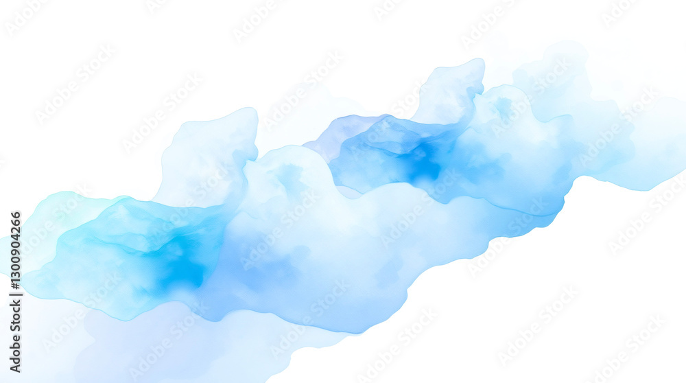 Poster soft blue watercolor waves create a serene and calm atmosphere for artistic expression. generative a