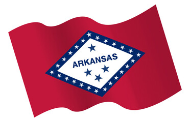 Vector Waving Arkansas Flag, US state banner