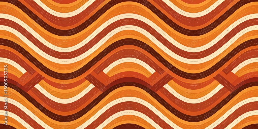 Poster retro wave pattern that exudes a warm and inviting atmosphere. the undulating lines and earthy tones
