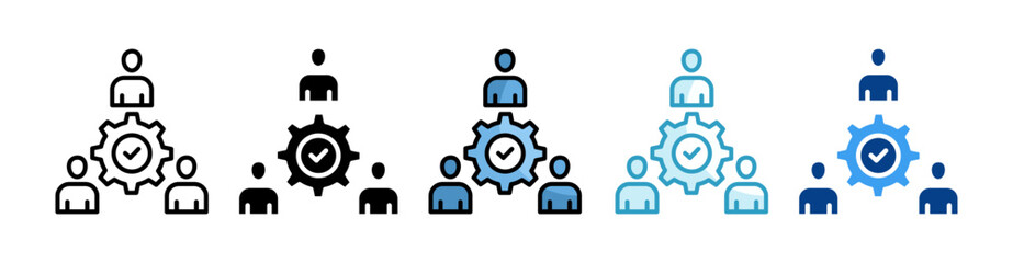 Team Management  Icon Set Multiple Style Collection