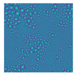 Seamless Vector Pattern with Turquoise Droplets with Radial Gradient on Blue Background