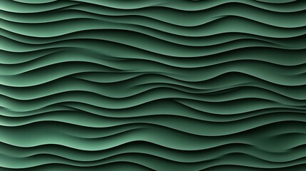 Obraz premium Abstract layered waves pattern in calming dark green color tone
