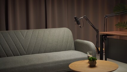 Inviting Podcast Studio Setup for an Engaging Interview Experience