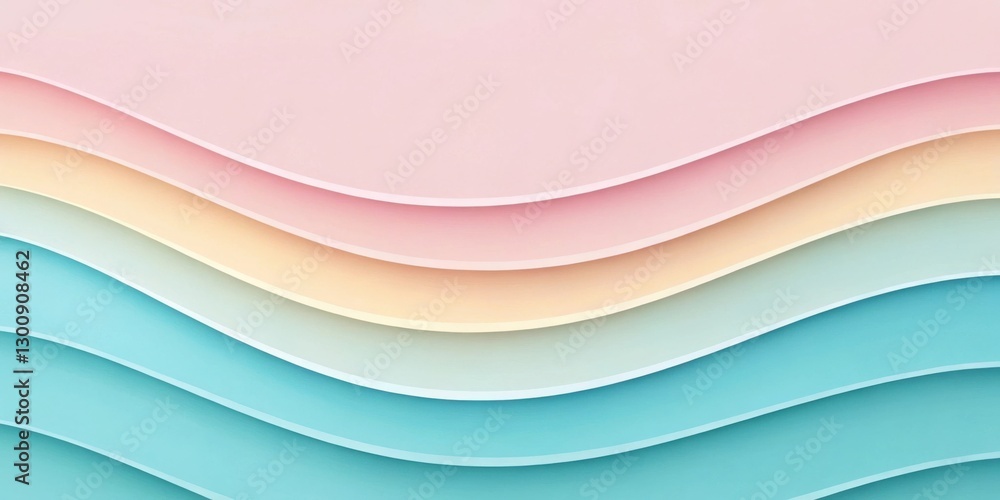 Poster an abstract background with colorful waves, which looks stylish. the waves are layered, creating dep