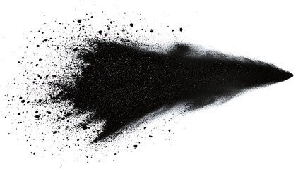 Black powder burst isolated on a white background