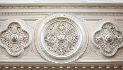white bas relief decoration ceiling design details classic architecture