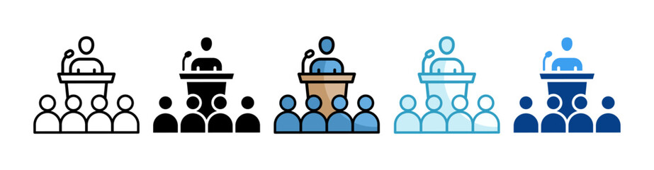 Conference  Icon Set Multiple Style Collection