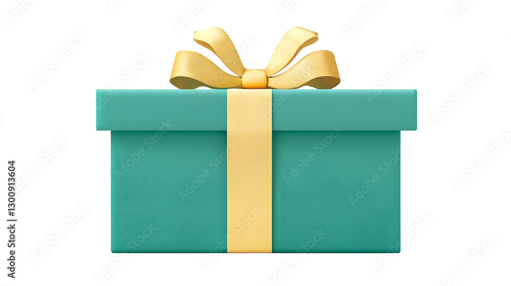 Poster elegant 3d rendering of a deep blue gift box with a luxurious golden ribbon creating a festive and p