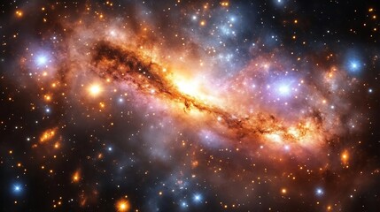 Obraz premium A vibrant cosmic nebula with swirling gases and stars