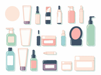 Cosmetic Products Collection in Vector