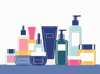 Cosmetic Products Collection in Vector