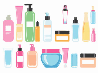 Cosmetic Products Collection in Vector