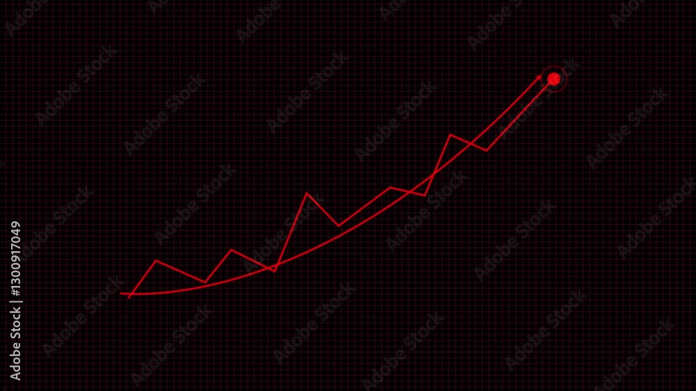 Poster business graph and chart, financial arrow upward, web traffic growth analytic. rising on graph with 