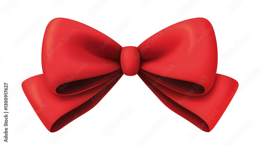Aufkleber Charming 3D red bow with a festive touch tied in a classic looping style symbolizing and elegance  Transparent background and cutout format for versatile design use