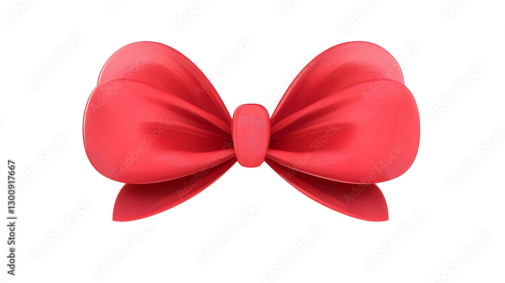 Aufkleber Charming 3D red bow with a festive touch tied in a classic looping style symbolizing and elegance  Transparent background cutout format for versatile usage