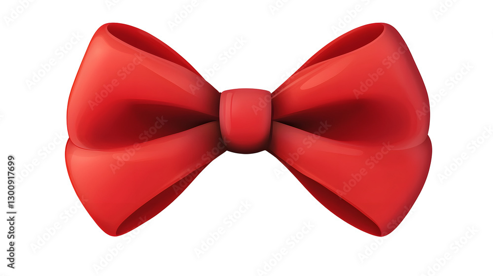 Poster elegant and festive 3d rendered red bow tied in a classic looping style symbolizing luxury transpare