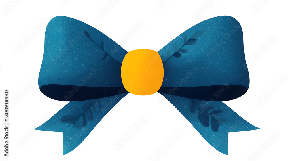 Poster Elegant and charming 3D blue bow with a festive touch tied in a classic looping style symbolizing and elegance  Transparent background cutout format perfect for various design gift