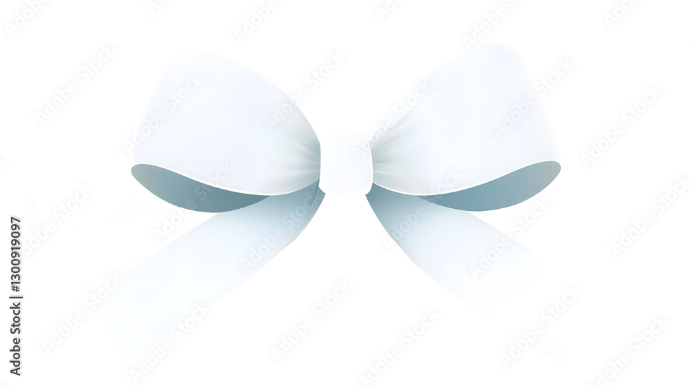 Poster minimalist 3d white ribbon bow with a velvet texture and subtle lighting perfect for decorative use 