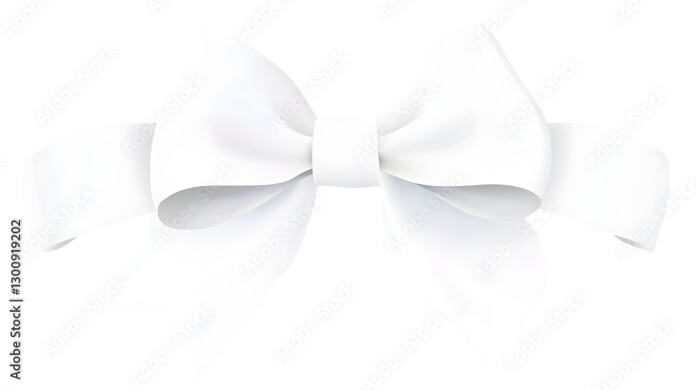Poster Charming 3D white bow with a festive touch tied in a classic looping style symbolizing elegance and simplicity  Presented in a transparent background cutout format