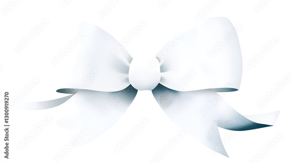 Aufkleber elegant and luxurious 3d rendering of a pristine white satin bow in symmetrical shape on transparent
