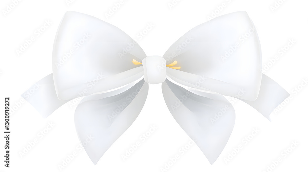 Poster elegant and charming 3d white bow tied in a classic looping style symbolizing simplicity and festive