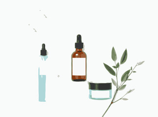 Minimalist Skincare Routine Flat Lay Design