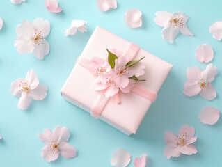 Pink Present with Cherry Blossoms
