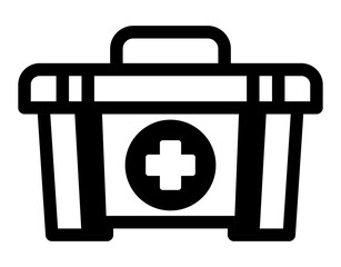 icon of a first aid kit with a medical cross symbol representing emergency medical supplies healthcare and medical assistance.